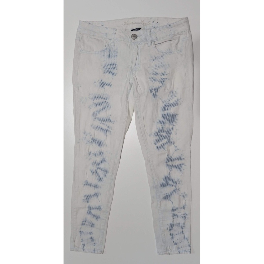 American Eagle White & Blue Denim Jeggings